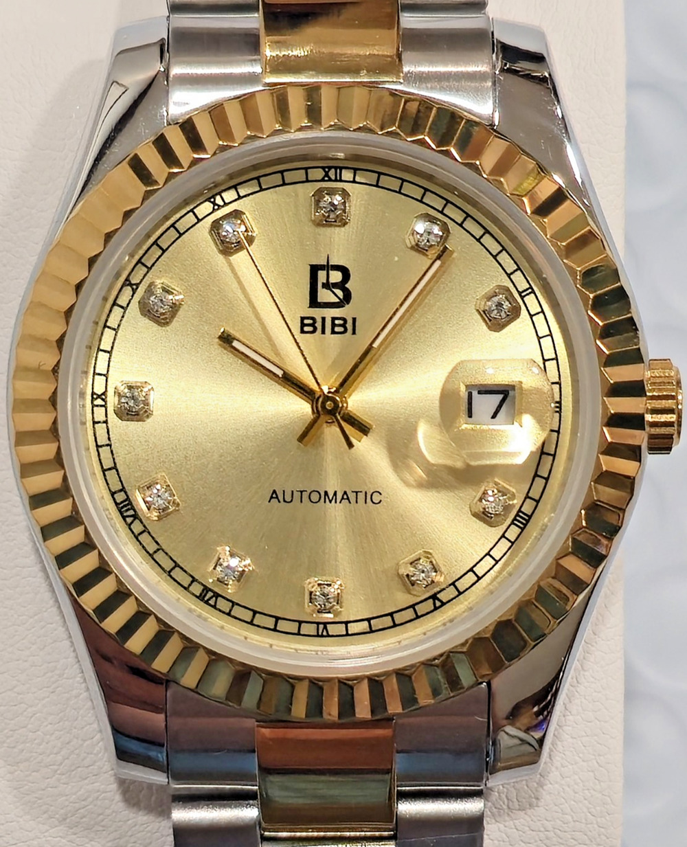 B1010 - BIBI LUXURY Champagne Dial, Gold Case, Two-Tone Bracelet